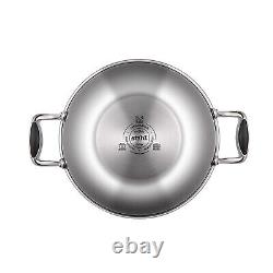Stahl Triply Stainless Steel Kadai with Lid Stainless Steel Cookware 24 cm
