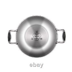 Stahl Triply Stainless Steel Kadai with Lid Stainless Steel Cookware 26 cm