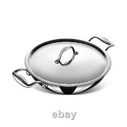 Stahl Triply Stainless Steel Kadai with Lid Stainless Steel Cookware Tri Ply
