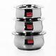 Stainless Steel 3 Piece Top Patila Cookware Set With Lid Dishwasher Safe
