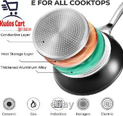 Stainless Steel Aluminium Cookware Set Pot Frying Pan NonStick Cook Lid Inductio