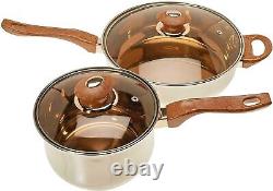 Stainless Steel Cookware Set Pots Sauce Pans Frying Pan Set 12 Pieces, Silver