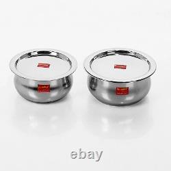 Stainless Steel Cookware Set With Lid- Pack of 2 Pieces