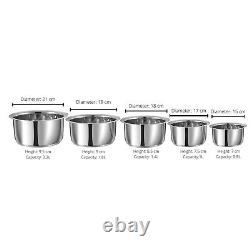 Stainless Steel Cookware Tope Pot Set Pack of 5 Pieces