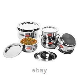 Stainless Steel Cookware Tope Pot Set With Lid- Pack of 5 Pieces