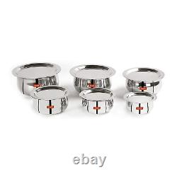 Stainless Steel Cookware Tope Pot Set With Lid- Pack of 6 Pieces