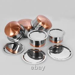 Stainless Steel Copper Bottom Cookware Set with Lid (Silver) 5 Pcs set