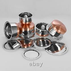 Stainless Steel Copper Bottom Tope Cookware 5Pcs Set With Lid. 5L 1L 1.5L 1L2.5L
