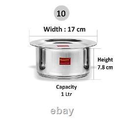 Stainless Steel Encapsulated Bottom Induction, Gas Friendly Cookware Tope, 1Ltr