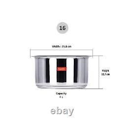 Stainless Steel Encapsulated Bottom Induction, Gas Friendly Cookware Tope, 4Ltr