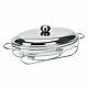 Stainless Steel Food Warmer Heater 3L Cookware Glass Dish Roaster Stand Buffet