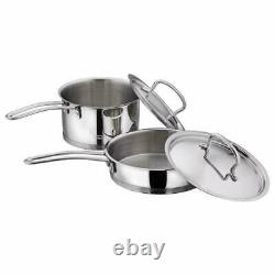 Stainless Steel Induction Friendly 2 Pcs. Cookware Set- Saucepan & Fry Pan Lid