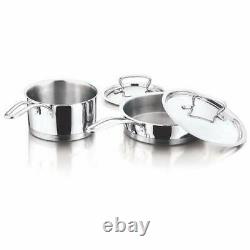 Stainless Steel Induction Friendly 2 Pcs. Cookware Set- Saucepan & Fry Pan Lid