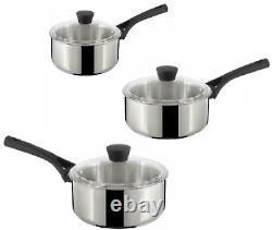 Stainless Steel Sauce Pan with Glass Lid Pyrex Cookware Expert Touch