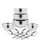 Stainless Steel Silver Handi Patila Cook Serve Induction Bottom Cookware Set