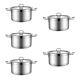 Stainless Steel Soup Pot Sauce with Glass Lid Camping Cookware