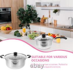 Stainless Steel Stockpot Frying Pan Set Easy Clean Cookware Stylish