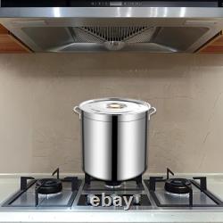 Stainless Steel Stockpot with Lid Induction Pot Big Cookware for Commercial