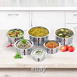 Stainless Steel Tope Patila Cookware Set of 6 Pieces