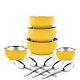 Stainless Steel Yellow Handi Patila Cook Serve Induction Bottom Cookware Set