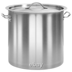 Stock Pot with Lid 25L Stainless Steel Catering Soup Pot Multi Sizes vidaXL
