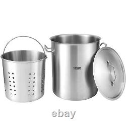 Stockpot 42 Quart Large Cooking Pots Strainer Stainless Steel Cookware Sauce Pot