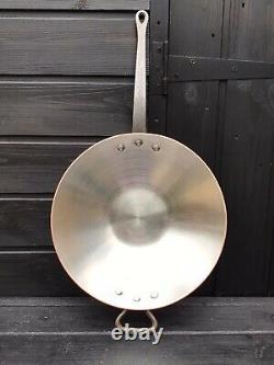 Stunning Large Professional French Copper MAUVIEL 12 Wok Stainless Interior