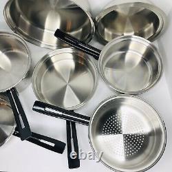 THERMO CORE 11 Piece Cookware Set Waterless 18-8 Stainless Made In USA EUC