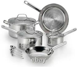 T-fal Cookware Set Performa 500°F 12 Piece Durable Stainless Steel with Techno