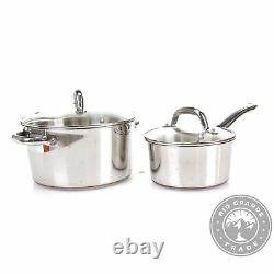 T-fal Ultimate 13 Piece Cookware Set C836SD Stainless Steel & Copper Bottom USED