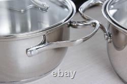 Tefal Cookware Kitchen Set Uno 10 Pcs Saucepan Stewpots Stockpot Glass Lids Pots