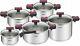 Tefal Cookware Set Cook & Clip 10 Pcs Saucepan Stewpots Stockpot Glass Lids Pots