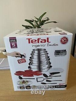 Tefal Ingenio Emotion Stainless Steel Frying and Saucepan Set, 22 Piece. BRAND NEW