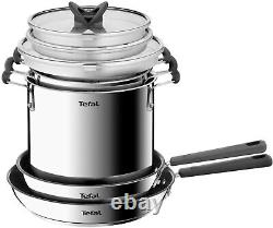 Tefal Opti Space 13 Piece Cookware Set G737SD44 Stainless Steel Rare Set