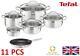 Tefal Uno Stainless Steel Pots + 24 CM Duetto Pan Kitchen Cookware Set 11 Pcs