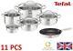 Tefal Uno Stainless Steel Pots + 28 CM Duetto Pan Kitchen Cookware Set 11 Pcs