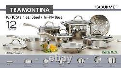 Tramontina 12 Piece Gourmet Stainless Steel Cookware Set Induction Compatible