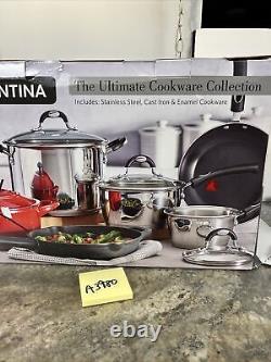 Tramontina 8 Pc Tri-Ply Base Stainless Steel Cast Iron Cookware Set Brazil