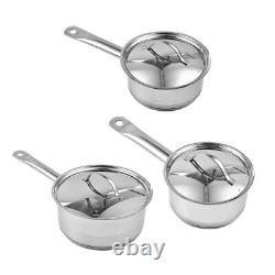 Tramontina Cookware Set 3 Saucepans 14, 16 & 20cm Triple Layer Base Silver