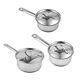 Tramontina Cookware Set 3 Saucepans 14, 16 & 20cm Triple Layer Base Silver