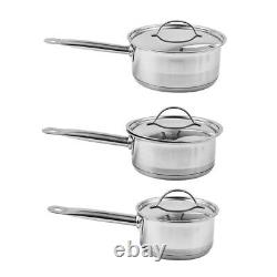 Tramontina Cookware Set 3 Saucepans 14, 16 & 20cm Triple Layer Base Silver