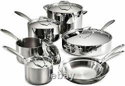 Tramontina Gourmet 12 Piece Tri-Ply Clad Stainless Steel Cookware Set NEW