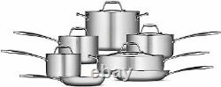 Tramontina Gourmet 12 Piece Tri-Ply Clad Stainless Steel Cookware Set NEW