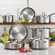 Tramontina Stainless Steel 12 Piece Cookware Set Fine brushed exterior finish Di