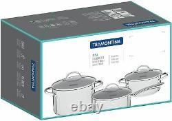 Tramontina Una 65280/310 4 Piece Cookware Set S/Steel 16 20 24 cm Induction