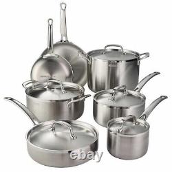 Tri-Ply Clad Tramontina Gourmet 12 Piece PREMIUM Stainless Steel Cookware Set