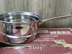 VINTAGE REGAL WARE 3 Ply 18-8 Stainless Steel 8pc Cookware Set STILL IN BOX