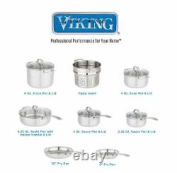 Viking 13-Piece Tri-Ply Heavy-duty, Stainless steel Cookware Set