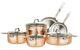 Viking 3-Ply Hammered Copper Clad 10 PC Cookware Set with Tempered Glass Lid NEW