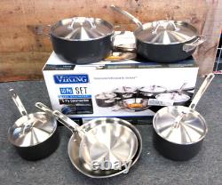 Viking 5-Ply Hard Stainless Cookware Set with Hard Anodized Exterior, 10 Piece